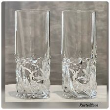 Rock Cut Tiffany And Co Crystal Highball Glasses Blown Glass Germany - A Pair picture