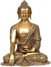 Bhumisparsha Mudra Buddha Brass Statue, Golden picture
