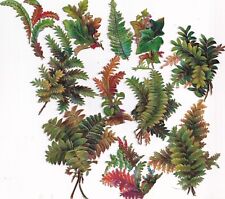 1800's Victorian Die Cut Scrap Lot- Green Leaf Leaves Brush Foliage picture