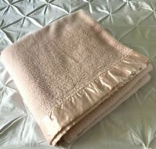 Fieldcrest Touch of Class Acrylic Waffle Blanket Pink Satin Trim Full Queen picture