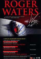 ROGER WATERS - THE WALL, 2011 SIGNED UK TOUR FLYER, PINK FLOYD picture