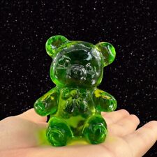 BOYD GLASS FUZZY THE BEAR Emerald Green Glass Small Figurine Paperweight Marked picture