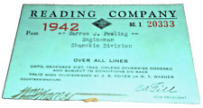 1942 READING COMPANY EMPLOYEE PASS #20333 picture
