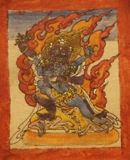 Tibet 1800s Old Antique Buddhist Tsakli Tsaklis Thangka Vajrapani Chakna dorje picture