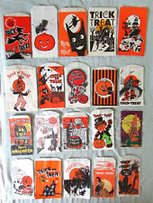 20 Vintage Halloween Paper Trick or Treat Candy Bag Lot Scarecrow Haunted Castle picture