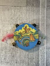 Vintage Six Flags Over Mid America Indian Tambourine Toy Super RARE 5” picture
