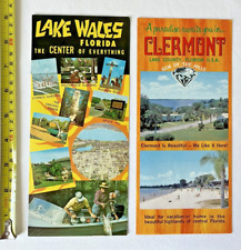 Vtg Lot 2 Lake Wales Clermont Panorama Lake County Tourist Brochure Florida Map picture