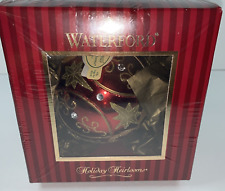 Waterford Holiday Heirlooms Crimson Red & Gold Glass Ball Christmas Ornament picture