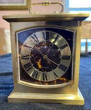 Vintage Howard Miller Quartz Brass Carriage Clock Mantle Desk Alarm 4RE603 Japan picture