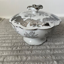 25th Wedding Bells Anniversary Vintage Norcrest Silver covered Dish Summer Bride picture