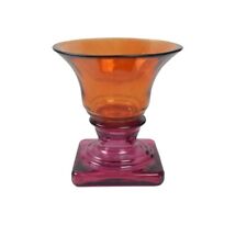 Vidrios San Miguel Pedestal Candle Holder Heavy Handmade Recycled Glass  VTG picture