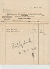 Pensacola shipbuilding co of Florida Antique Letterhead Bill invoice 1920s FL 19 picture
