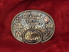 CHAMPION TROPHY BUCKLE PRO RODEO TOP HAND☆INDIAN TERRITORY☆2018☆RARE☆946 picture