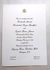 1966 LBJ Lyndon Johnson White House Presidential Prayer Breakfast Invitation picture