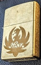 Hank Williams Jr All Brass Zippo Lighter. Gold Tone  Great Gift  Unfired  picture
