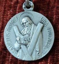 St. Andrew Sterling Vintage & New Holy Medal Catholic Patron of Fisherman Bouix  picture