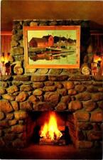 Lawrence MA Massachusetts CEDAR CREST RESTAURANT Stone Fireplace c1950s Postcard picture
