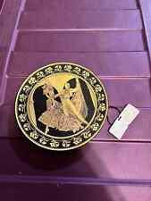 damascene toledo steeel plate flamingo dancers in 24kts gold footed hj3 picture