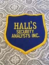 Vintage Hall's Security Analysts Inc. Patch Blue Yellow 3 3/4 x 3 1/2 