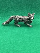 Vintage Honeywell Computers 4.25” Solid Pewter Fox Figurine picture