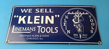 Vintage Klein Tools Porcelain Sign - Auto Mechanic Gas Service Garage Shop Sign picture