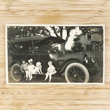 Ford Model T Dog Children RPPC Postcard c1917 Old Classic Car Pet Photo C2963 picture