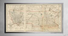 1891 Map of North Dakota | South Dakota | Montana | Minnesota | North Dakota Wal picture