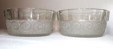 pair antique vintage frosted clear crystal Luxval Belgium Val St. Lambert bowl  picture