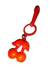 Vintage 1980s Plastic Charm Orange Cherries 80s Charms Necklace Clip On Retro picture