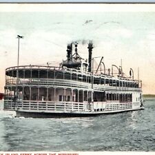 c1910s Davenport, IA Rock Island Ferry Steamboat Mississippi Postcard SteamerA42 picture
