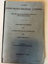 Vtg UNION PACIFIC RAILROAD Company Form 2517 EXAM ANSWER BOOK May 1972 picture