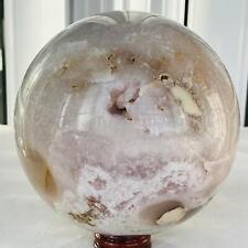 2840g Natural Cherry Blossom Agate Sphere Quartz Crystal Ball Healing picture