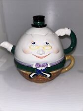 Dept 56 Humpty Dumpty Egg Teapot With Cup Storybook Nursery Rhyme - 5” High picture