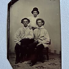 Antique Tintype Photograph Charming Young Man & Woman Working Class Occupational picture