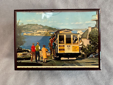 Vintage San Fransico Street Car overlooking Alcatraz Island Music Box picture