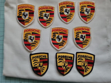 VINTAGE PORSCHE CREST EMBROIDED PATCH X10 Rare Whit and Black Border  picture