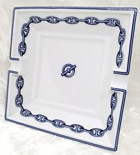 Hermes Paris Ashtray Chaine d'Ancre Porcelain Tray Plate Blue 16 cm No box picture