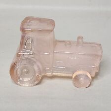 Boyd Glass Tractor Figurine Petal Pink 5-24-01 Retired Figure Marked R picture