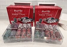 Vintage 2005 Marshall Fields Poker Set Chips + Racks & 2 Decks 400 Chips -NEW picture