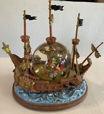 Disney Peter Pan Captain Hook Pirate Ship You Can Fly Musical Snow Globe picture