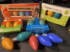 Lot Of (18) Vintage  C9 1/4 Outdoor Christmas Lights picture