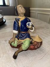 Vintage Chenese Porcelain Figurine Student Shiwan Pottery 8.25” picture