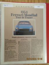 Ferrari#186 Article Retrospect 1954 Ferrari Mondial TDF May 1986 5 page picture