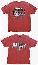 Vtg Harley Davidson T-Shirt Mens XL Red Single Stitch Greenville SC USA 90s Y2K picture