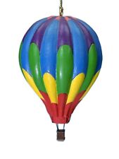 3.5” Hot Air Balloon Painted Wood Christmas Ornament Hanging Colorful picture