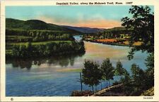 Deerfield Valley Mohawk Trail Massachusetts MA Linen Postcard PM Bennington VT picture