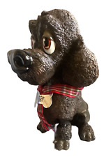 Retired Little Paws Black Poodle Dog Figurine Sculpted  5 1/2