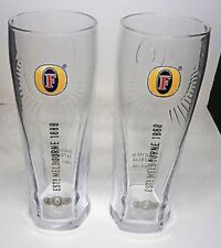 4 x Fosters Lager Half Pint Glases Official Toughened Nucleated Brand New picture