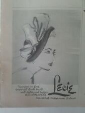 1949 womens Lecie hat imported swiss braid iridescent taffeta vintage fashion ad picture