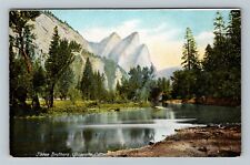 Yosemite Nat'l Park, CA-California, 3 Brothers Granite Peaks, Vintage Postcard picture